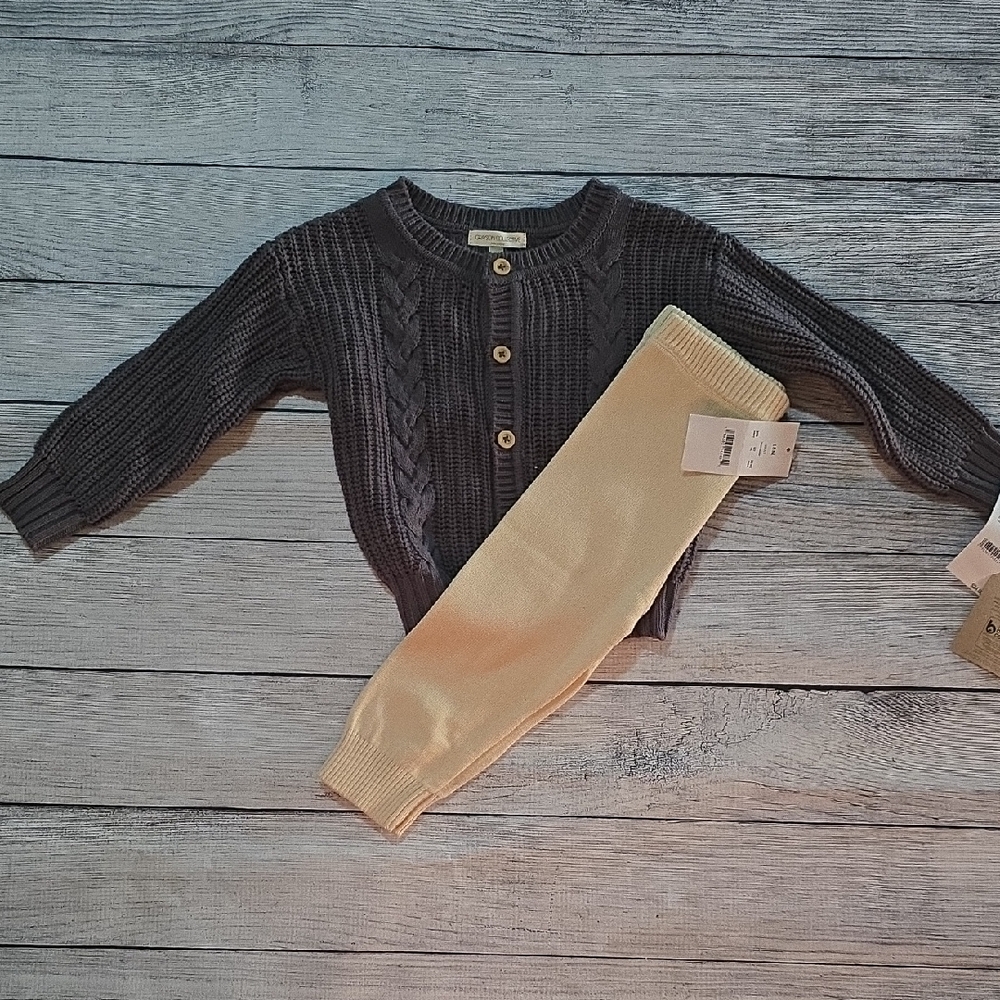 Cozy Gray and Cream Kids Matching Set